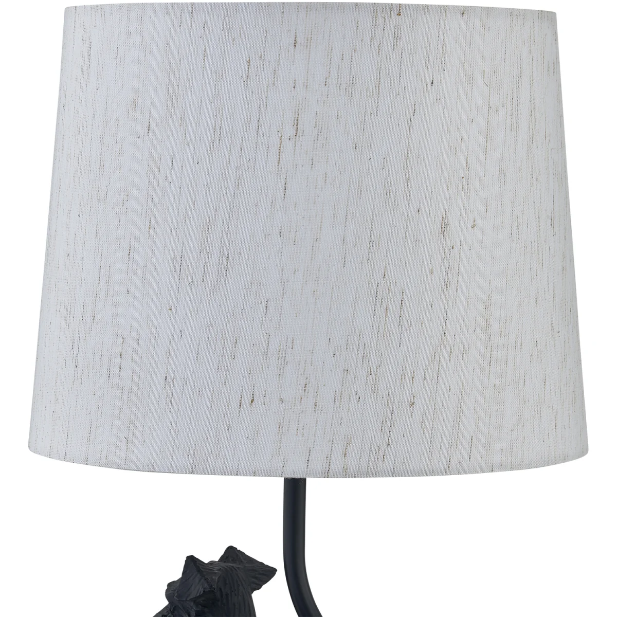 Set Of 2 Friends Table Lamp With Shades - Black Resin And White Cotton – image 5