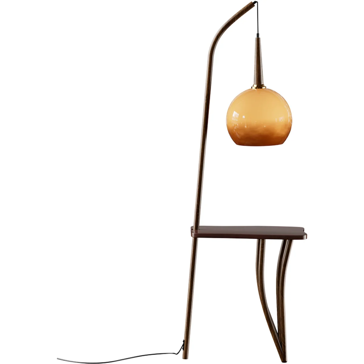 Elegant Light Floor Lamp With Table - Rosewood – image 9