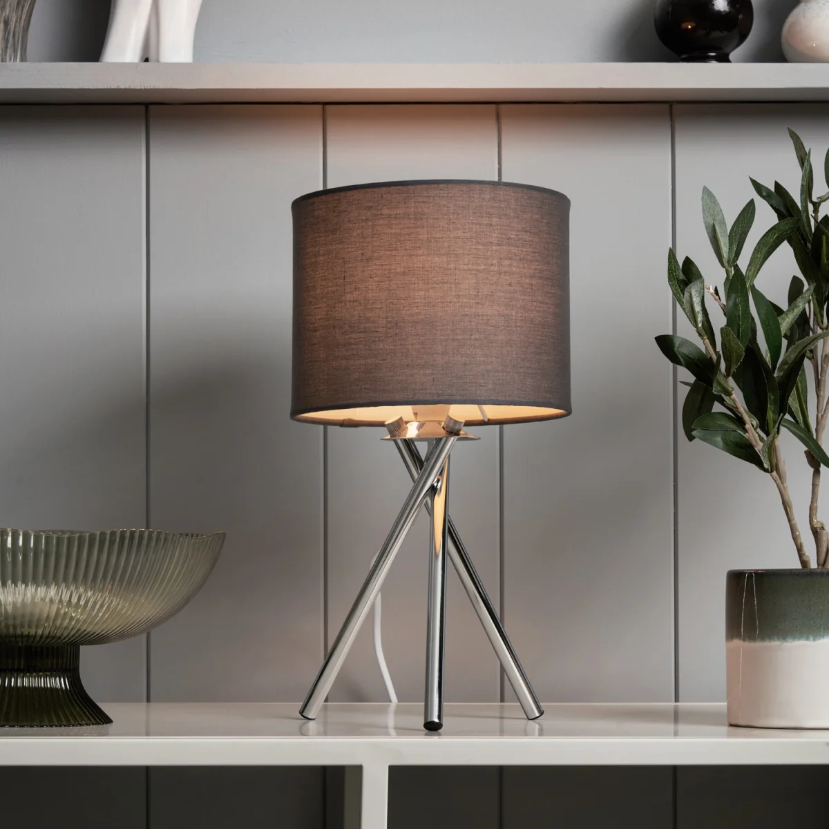 Orla Tripod Bedside Table Lamp - Silver – image 2