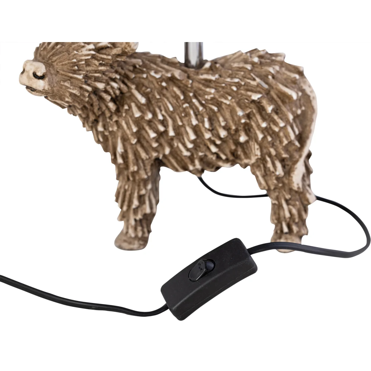 Angus Table Lamp With Shade - Brown & Cream Resin And Oatmeal Linen – image 4