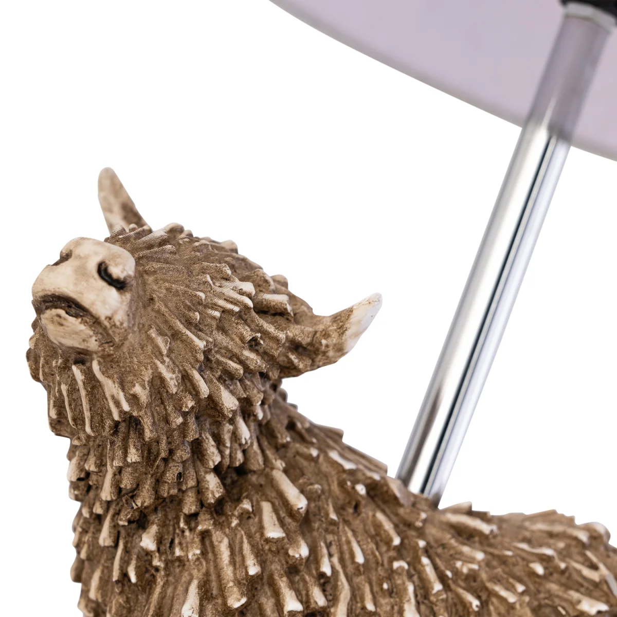 Angus Table Lamp With Shade - Brown & Cream Resin And Oatmeal Linen – image 6