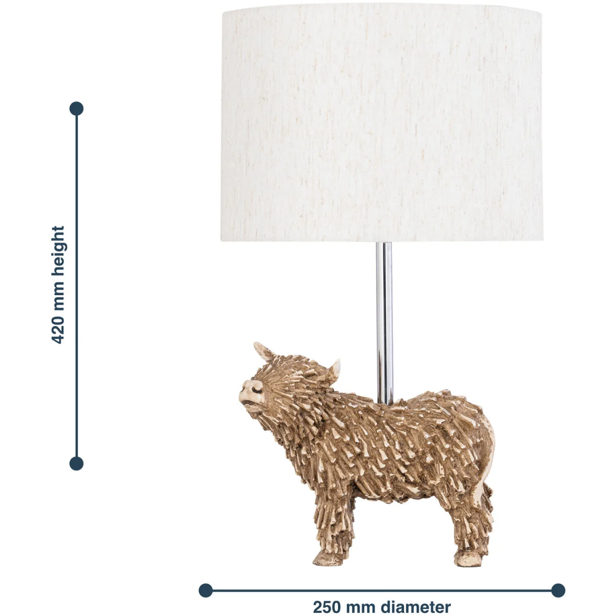 Angus Table Lamp With Shade - Brown & Cream Resin And Oatmeal Linen – image 9