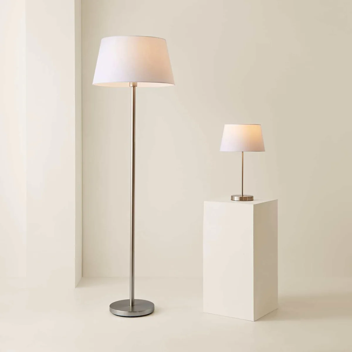Charlie White Stem Table Lamp Beige Taper Shade - Neutral / Yes - Cream – image 6