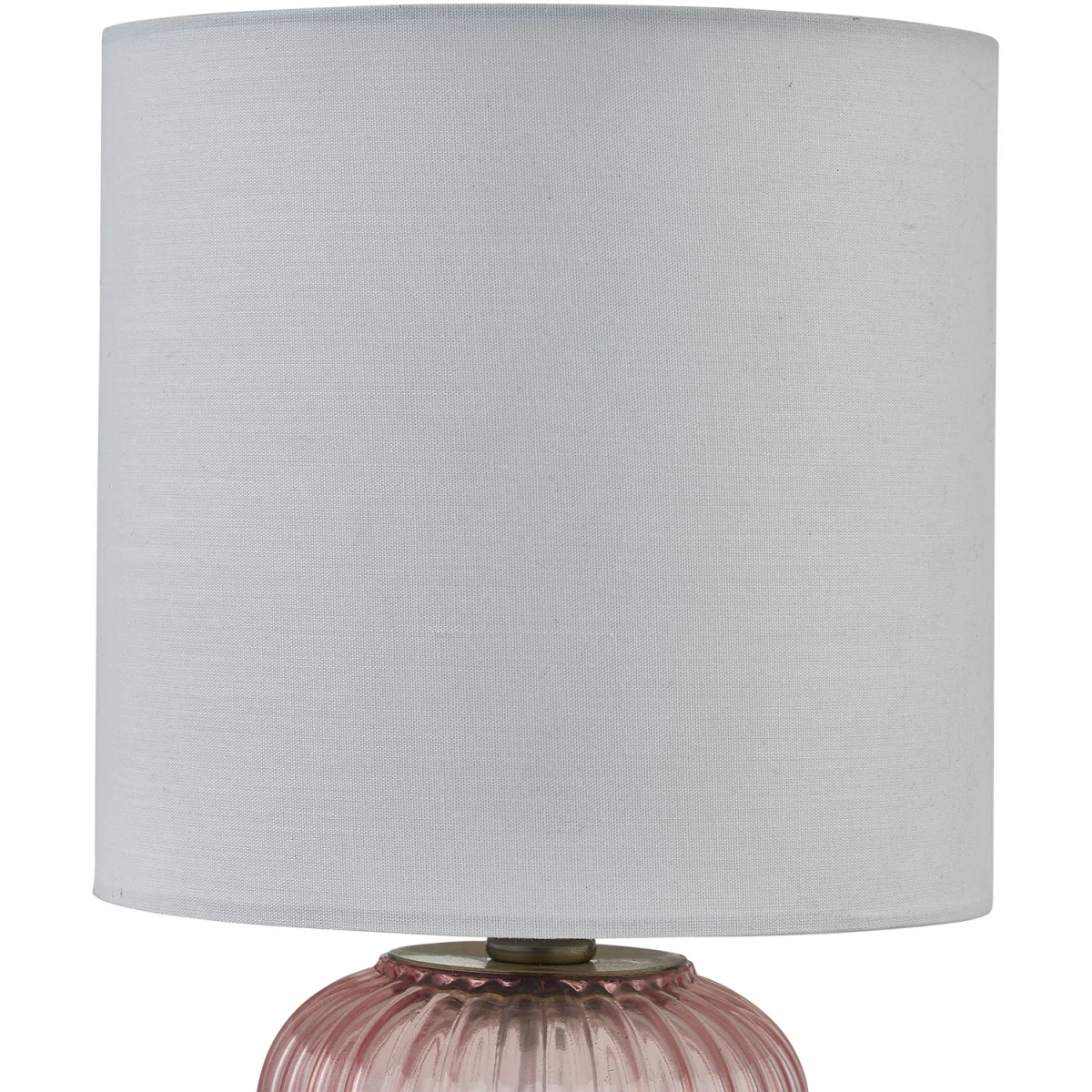 Set Of 2 Walter Table Lamps - Clear Pink Glass And White Cotton – image 2