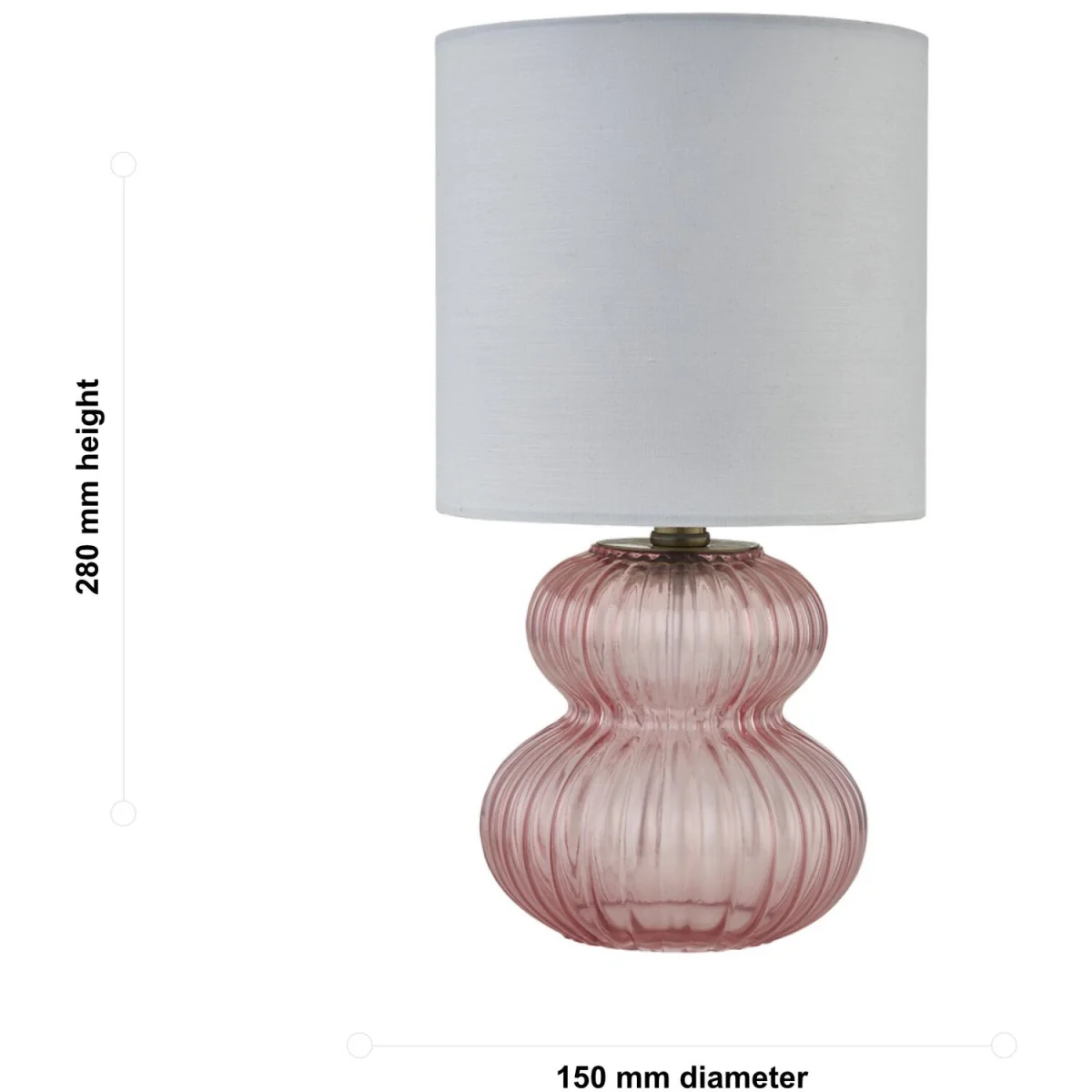 Set Of 2 Walter Table Lamps - Clear Pink Glass And White Cotton – image 8