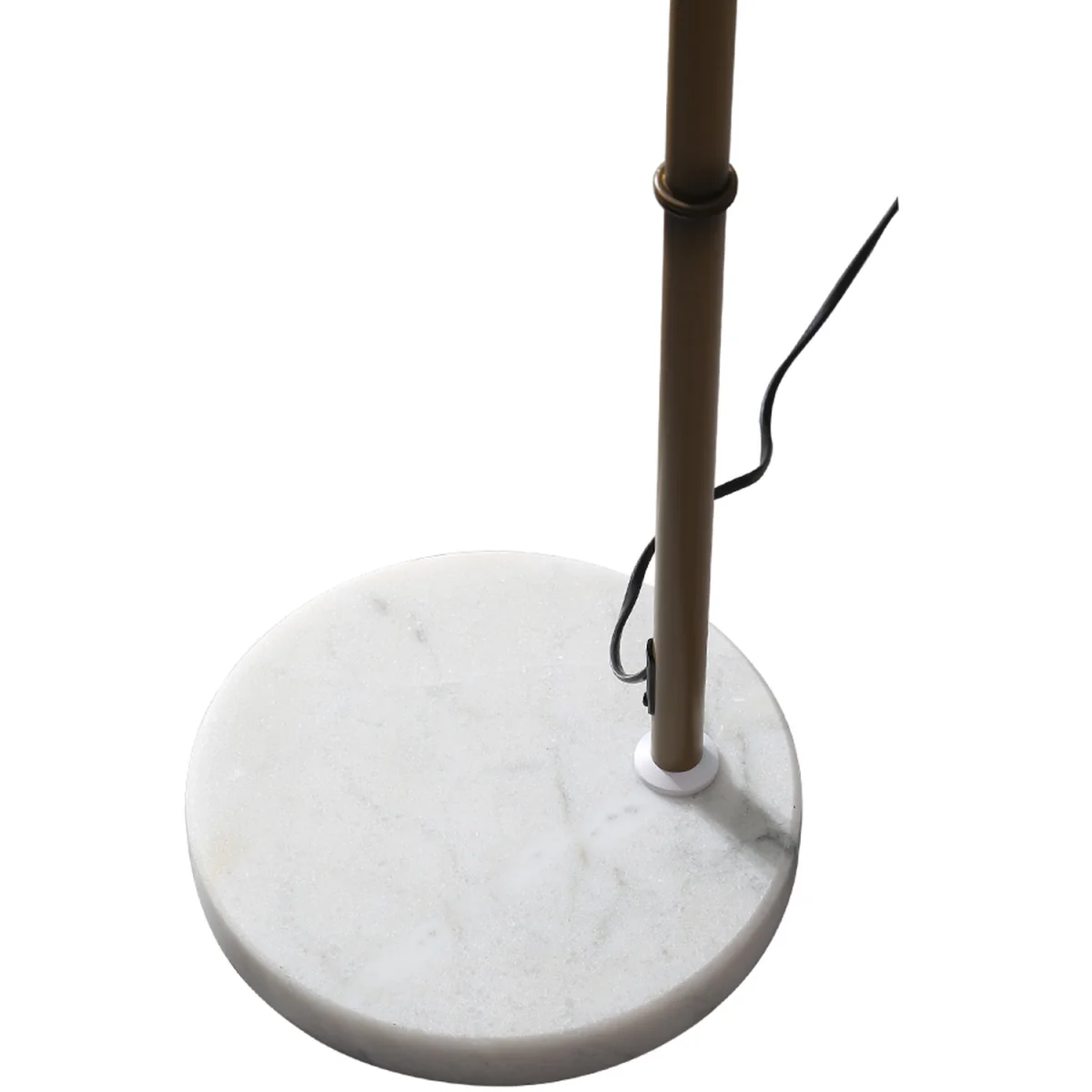 Vintage Style Floor Lamp with Fabric Lampshade and Marble Base - White – image 2