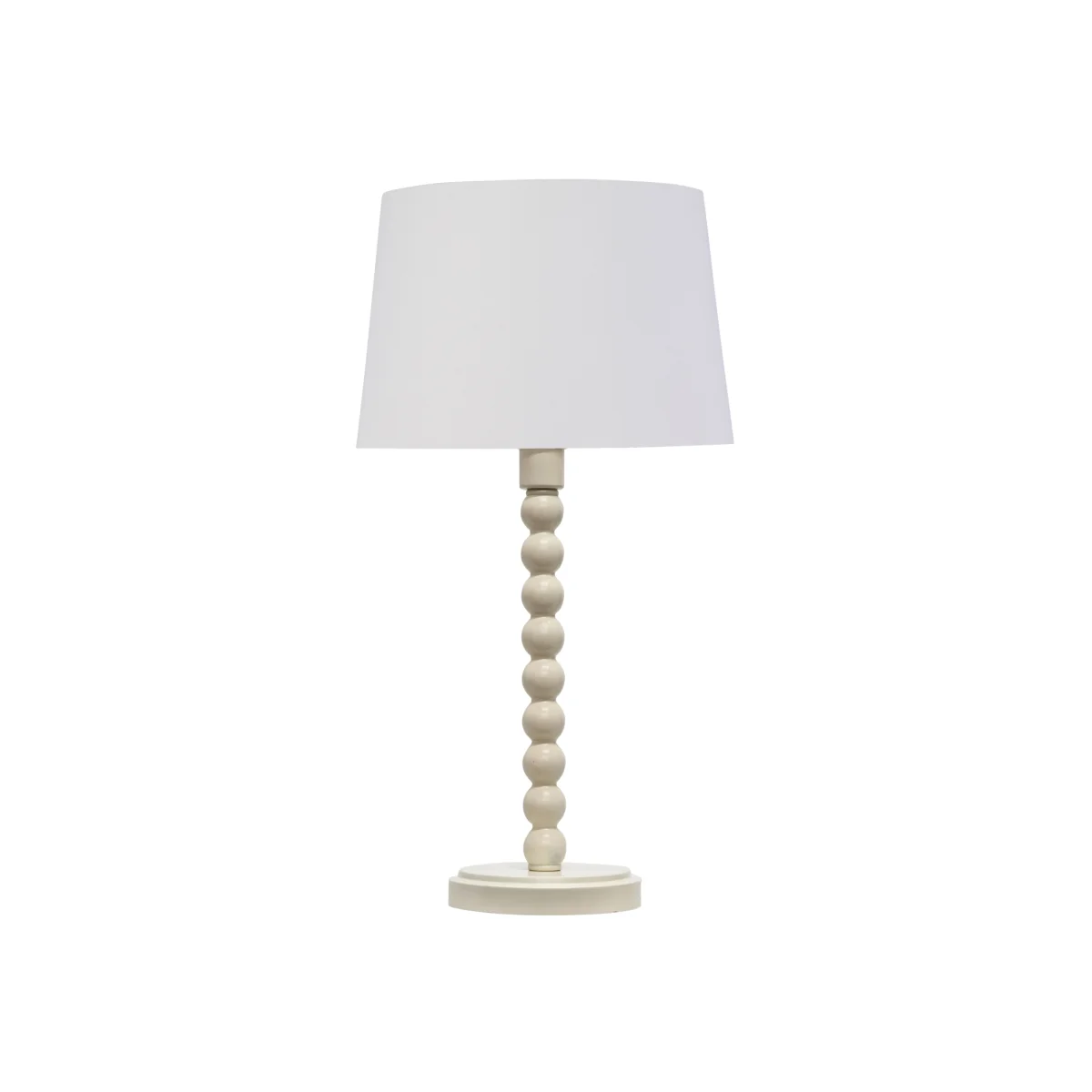 Bobbin Ivory Lamp With White & Gold Shade - Ivory & White – image 1