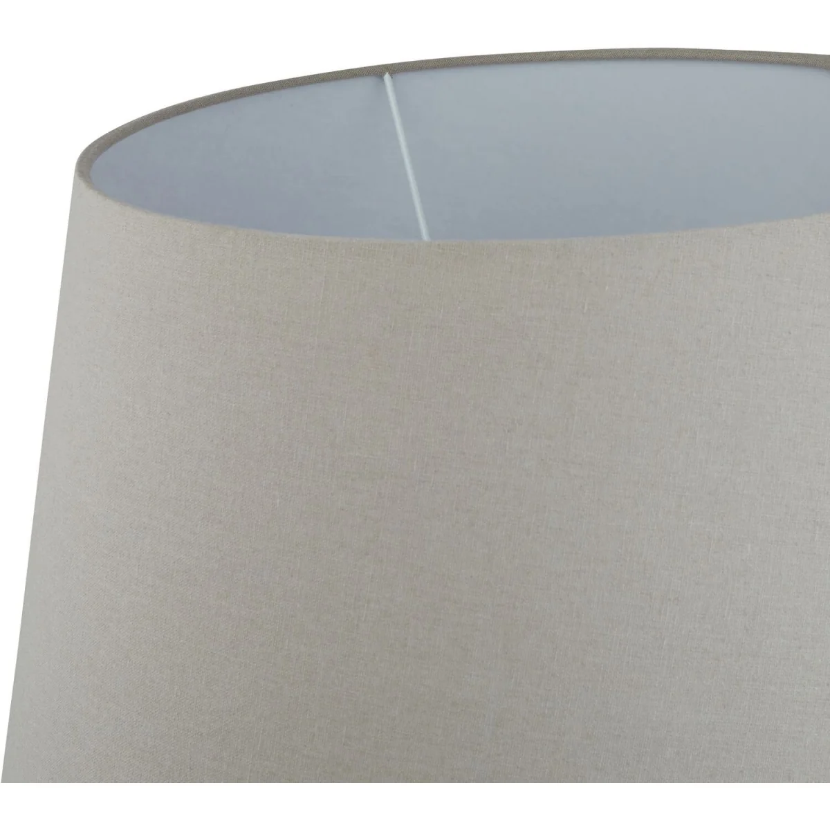 Rustic Elegance Round Table Lamp With Linen Shade - Grey – image 3