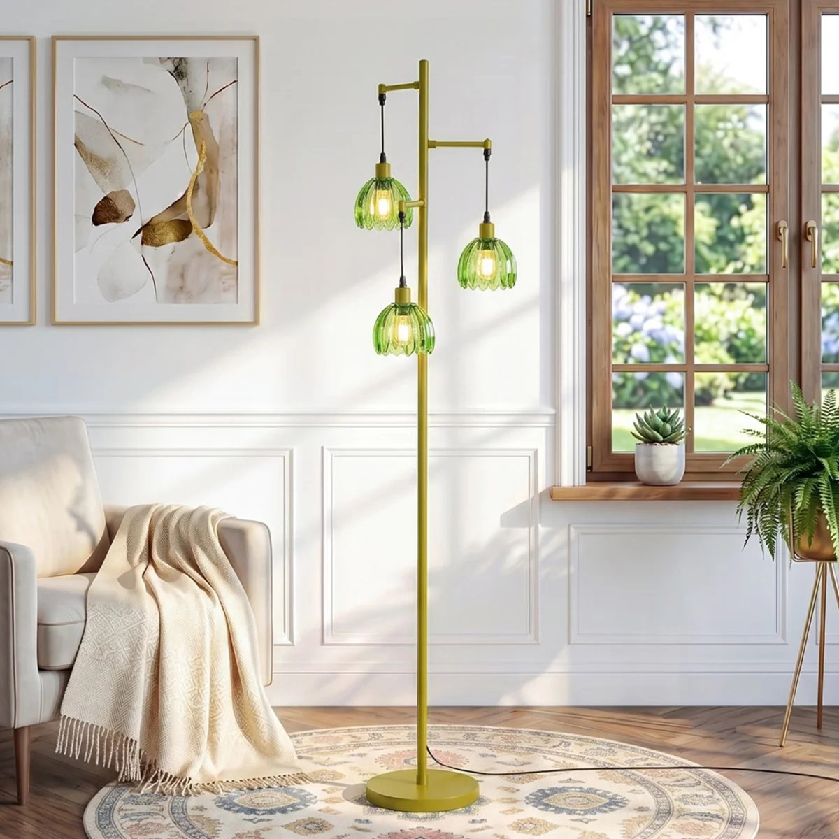 3-Light Floor Lamp with Convenient Foot Switch - Black – image 6