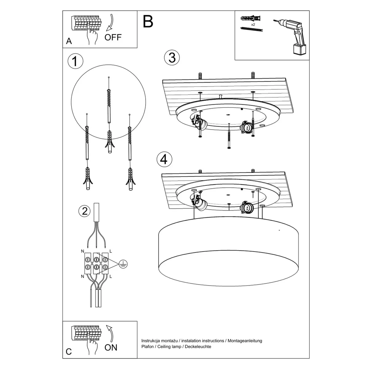 Ceiling lamp ARENA 35 grey - white – image 4