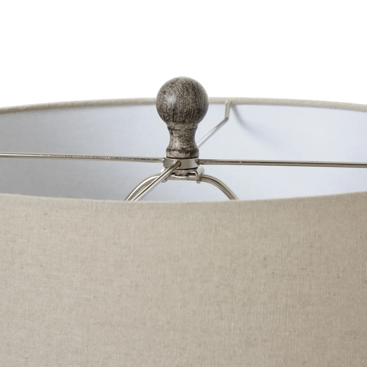 Artisan Carved Textured Table Lamp With Linen Shade - Brown – image 4