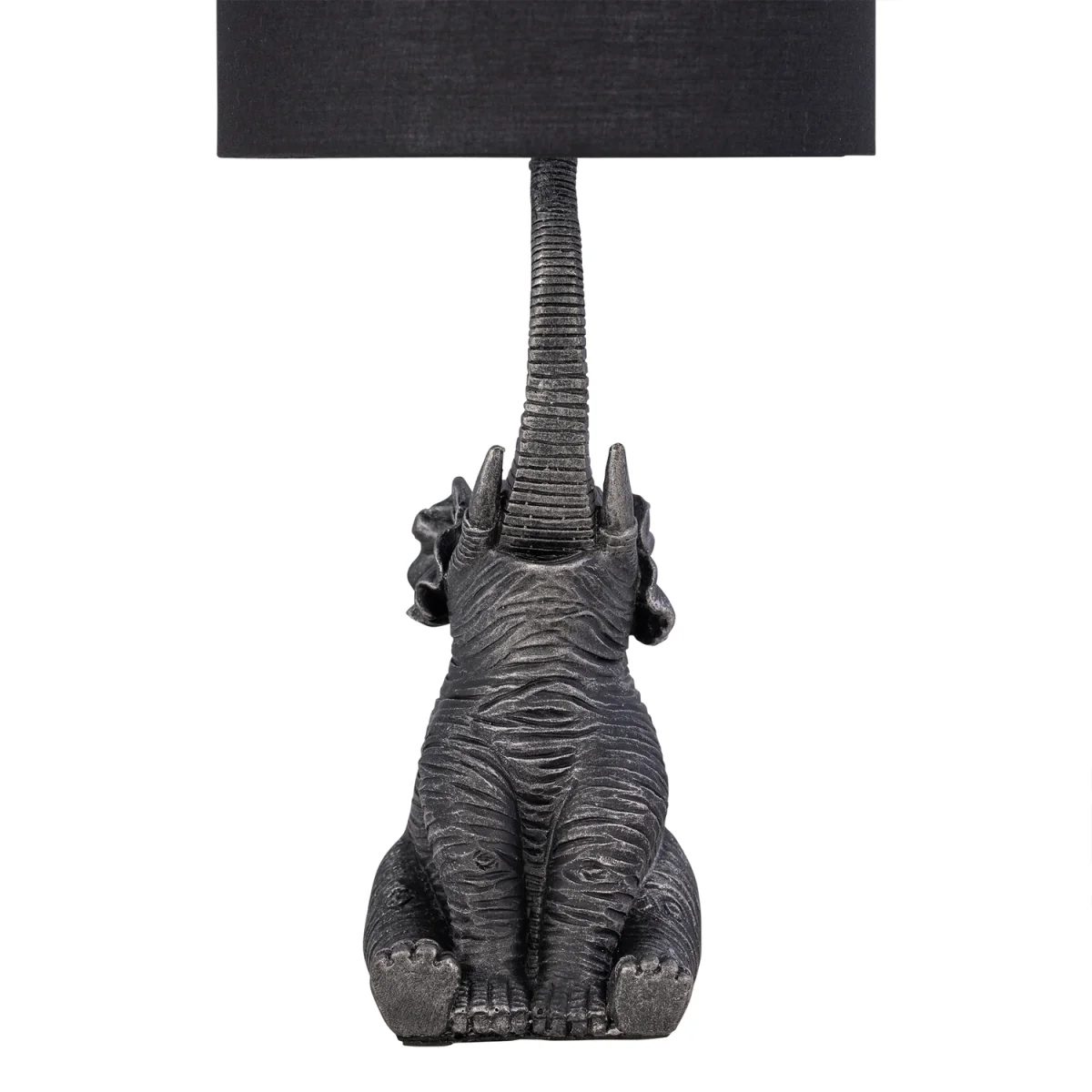 Elephant Black Resin Table Lamp With Black Fabric Shade - Black & Black – image 2