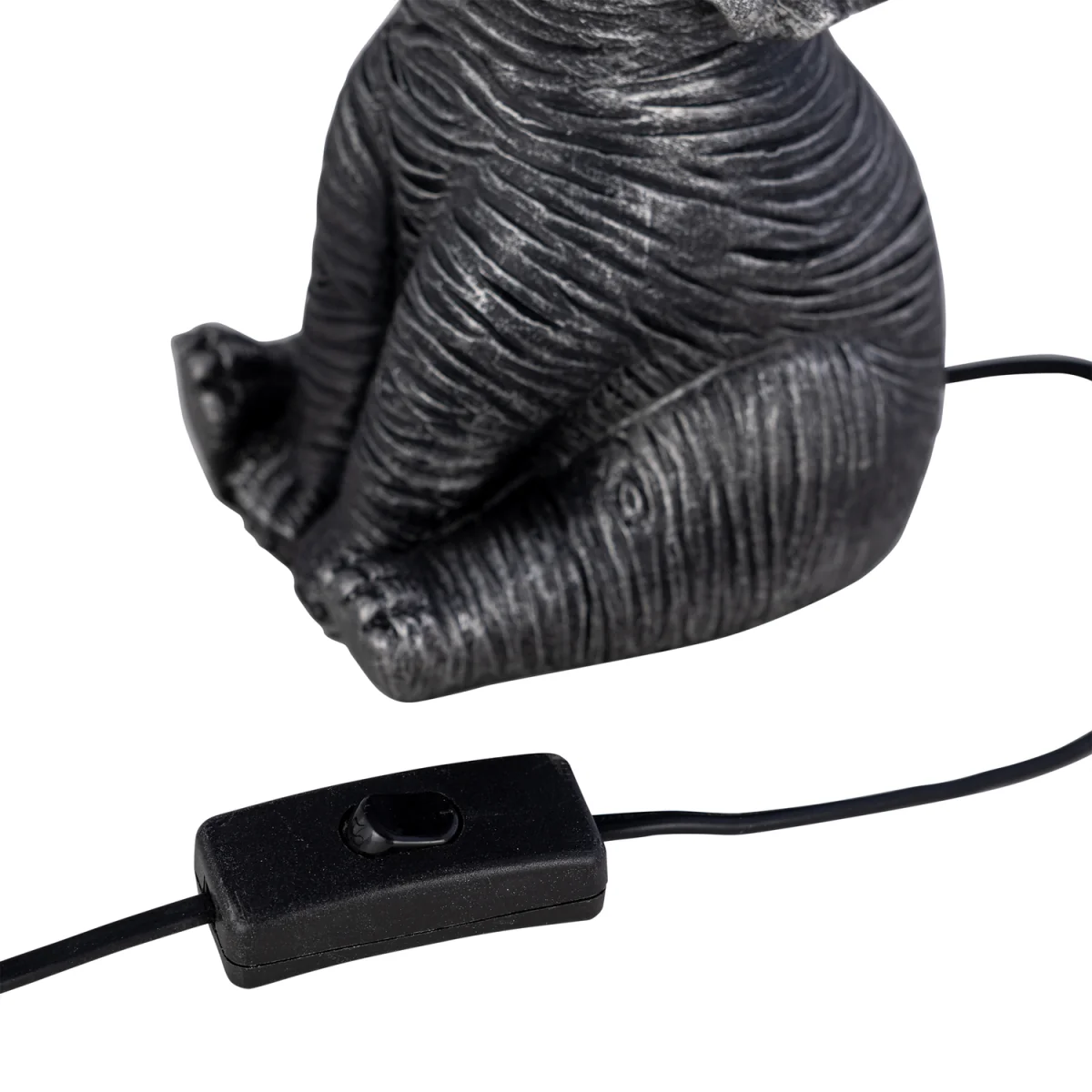 Elephant Black Resin Table Lamp With Black Fabric Shade - Black & Black – image 4