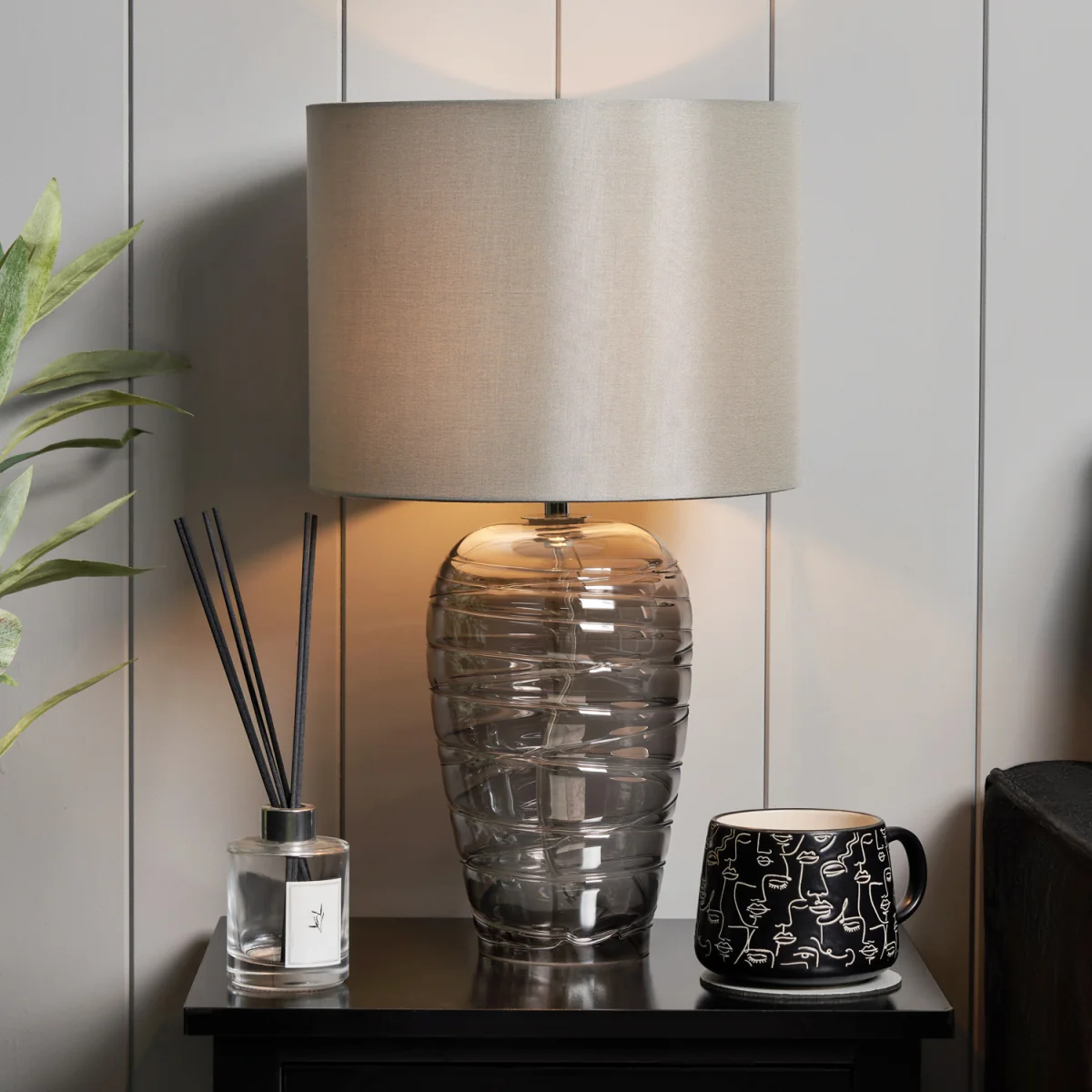 Rita Ripple Glass Table Lamp - Grey – image 5