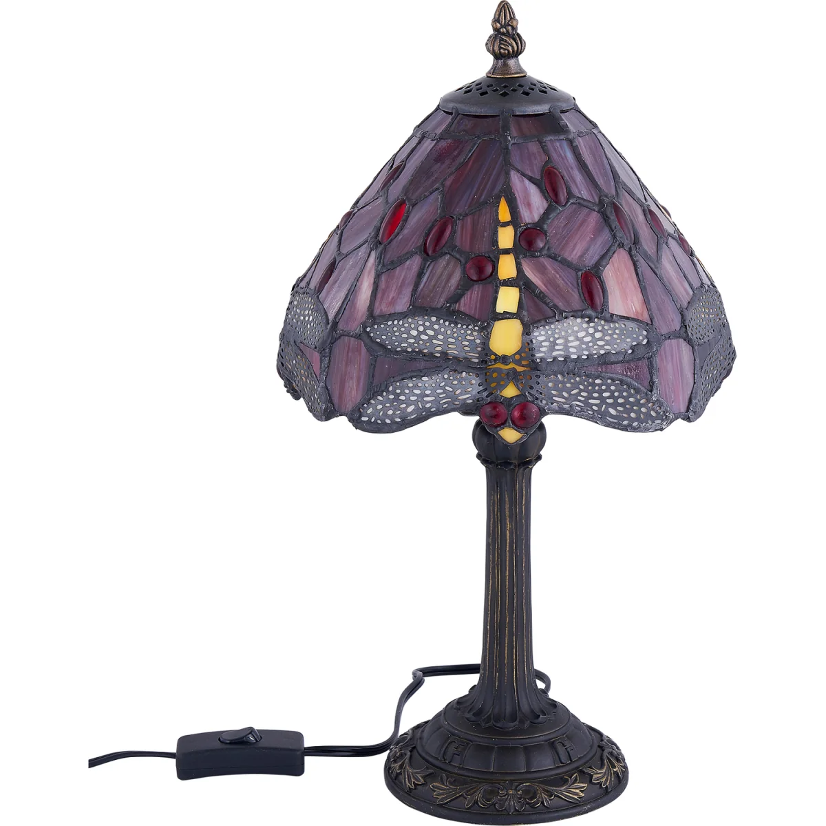 Lysa Table Lamp With Shade - Antique Brass And Tiffany Decorated Glass – image 5