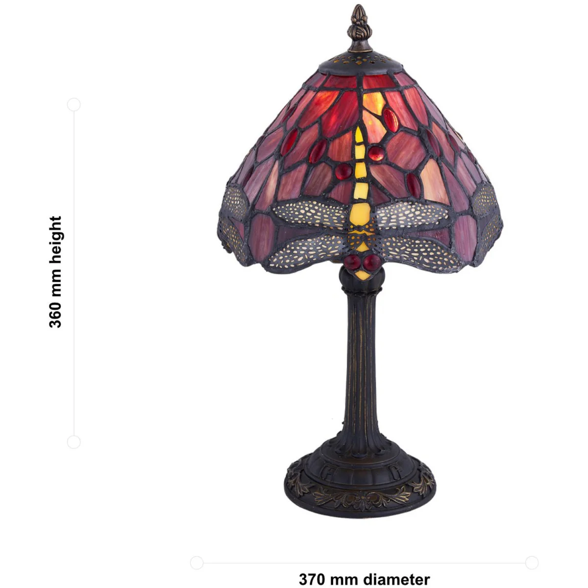 Lysa Table Lamp With Shade - Antique Brass And Tiffany Decorated Glass – image 8