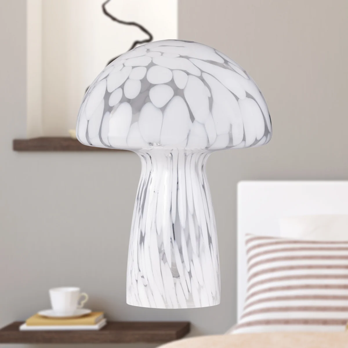 Set Of 2 Confetti Table Lamps - White Confetti Glass – image 5