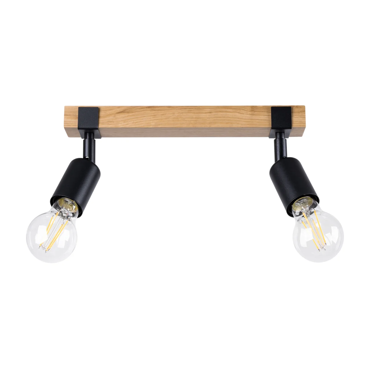 Ceiling lamp ZUCA 2 black - black/wood – image 1