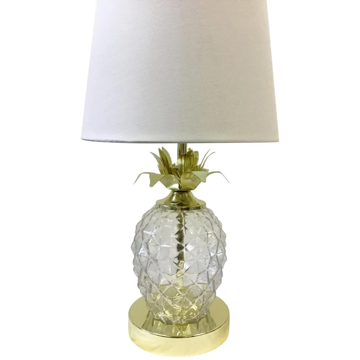Gold Pineapple Touch Lamp With White Shade - Gold & White – image 3