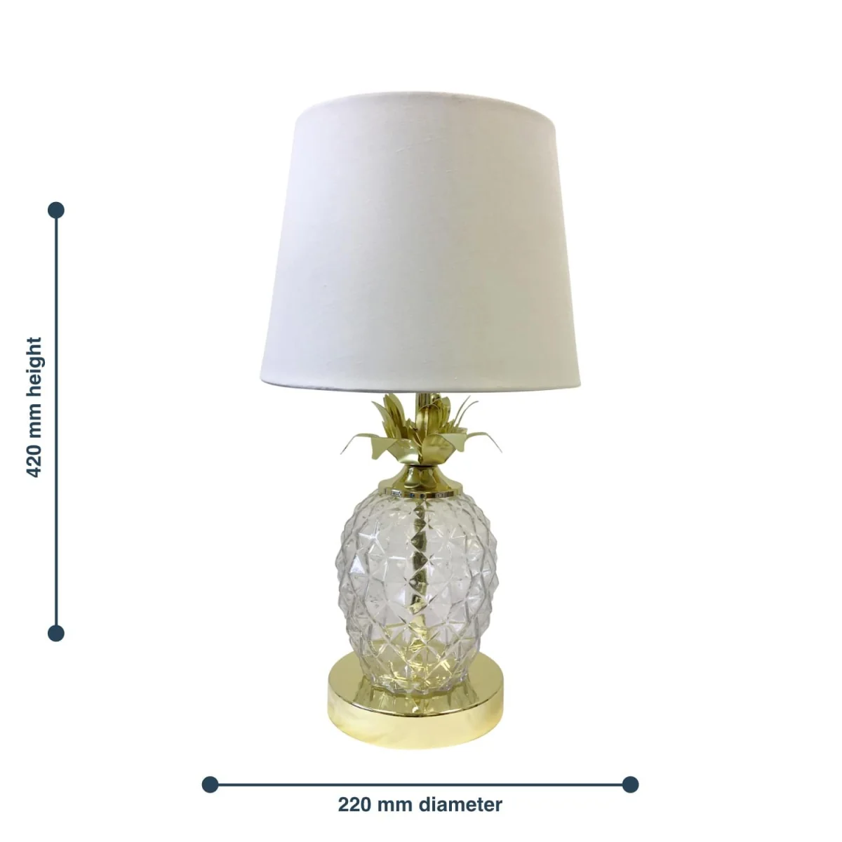 Gold Pineapple Touch Lamp With White Shade - Gold & White – image 5