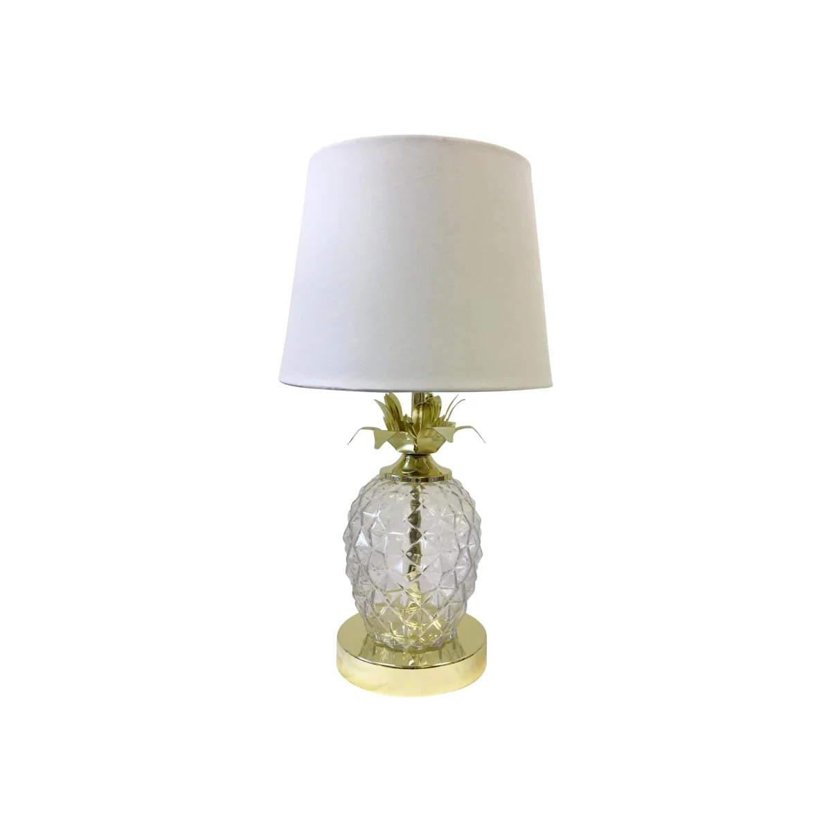 Gold Pineapple Touch Lamp With White Shade - Gold & White – image 1