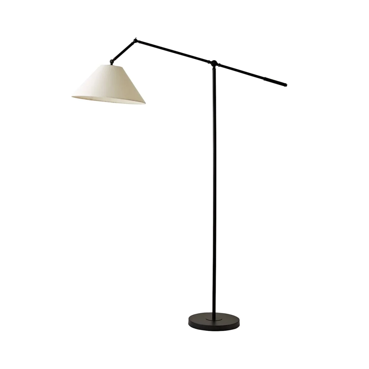 Layla Black Adjustable Floor Lamp with Linen Shade - Black / No - Black – image 3