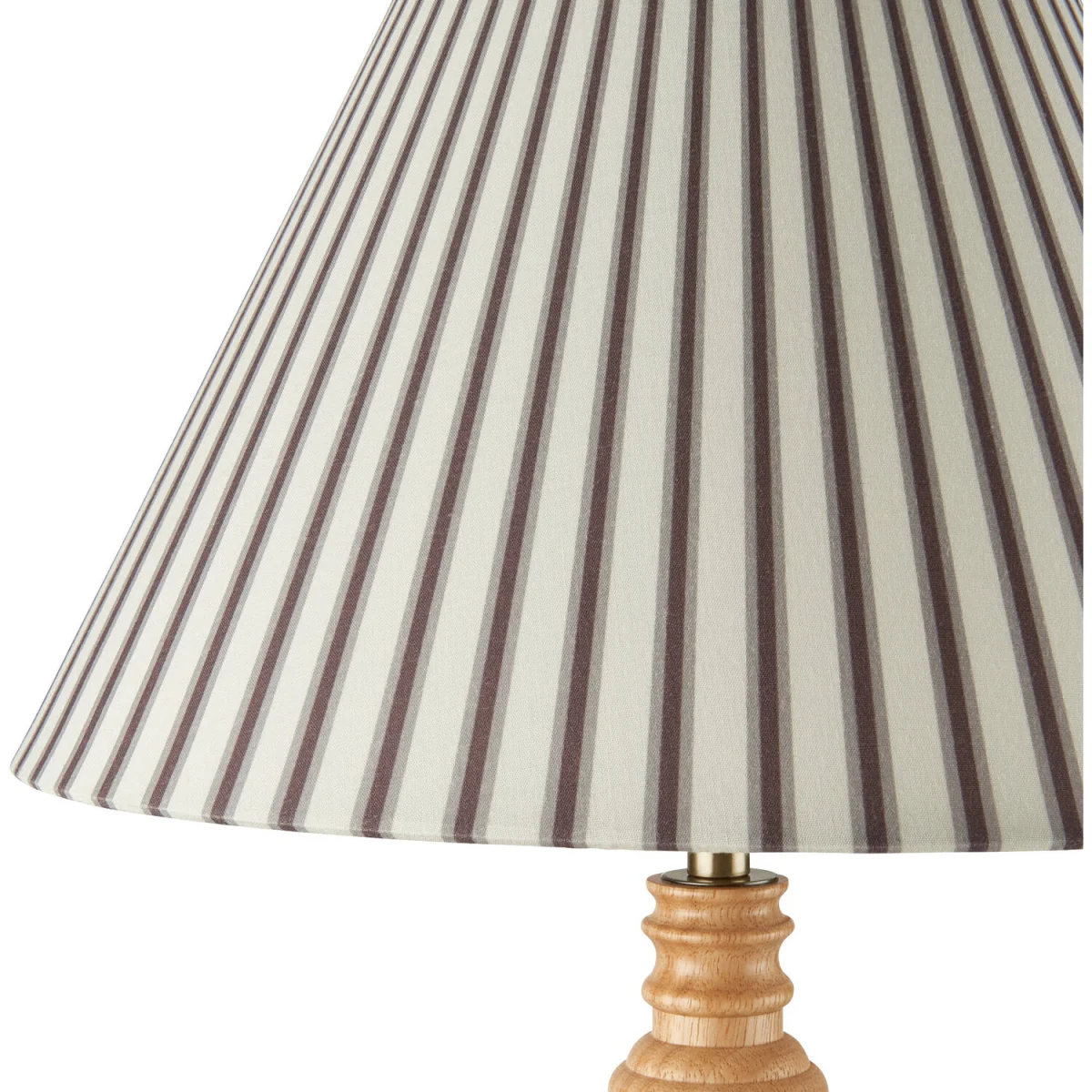 Julian Table Lamp With Shade - Wood And Striped Fabric – image 5