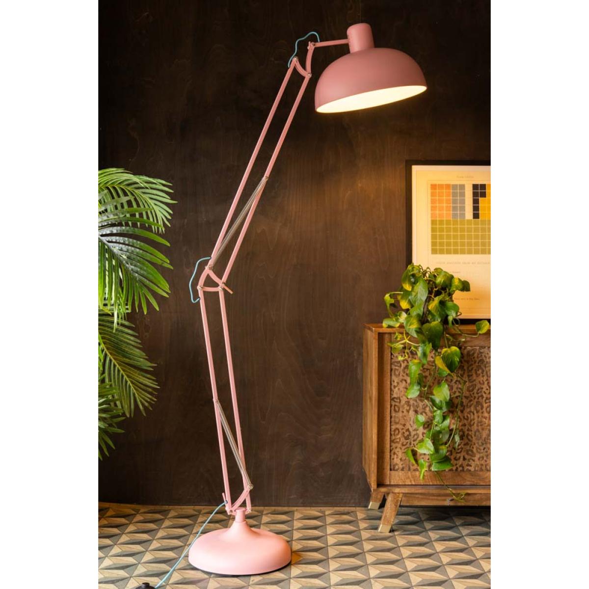 Adjustable Pink Task Floor Lamp with Blue Flex – image 2