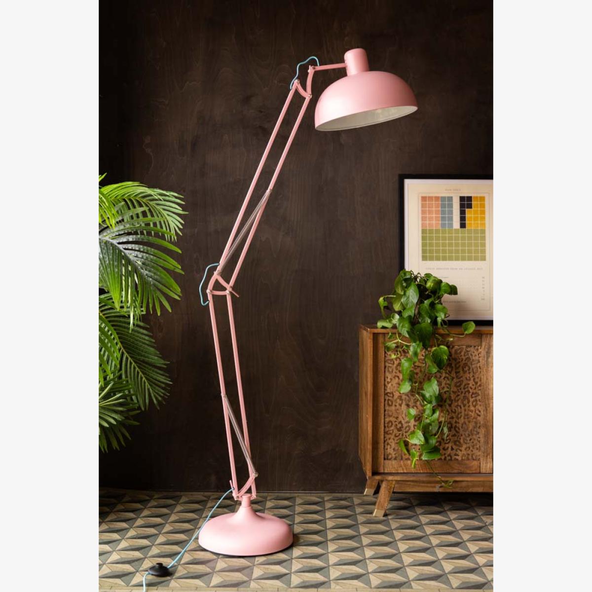 Adjustable Pink Task Floor Lamp with Blue Flex – image 1