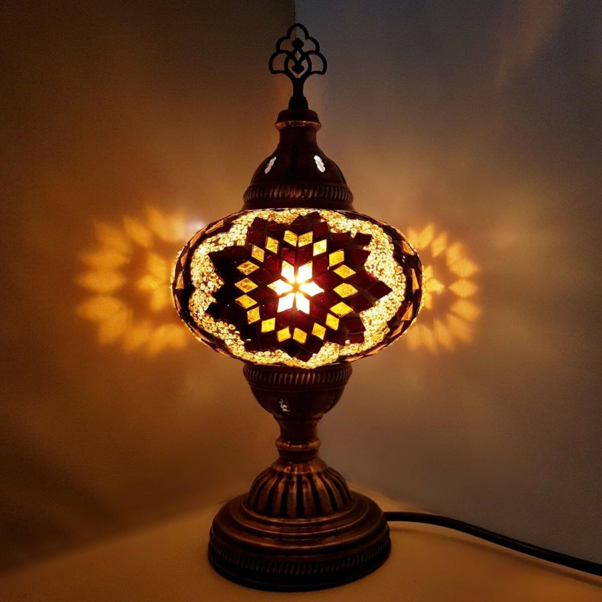 Turkish Moroccan Table Desk Lamp Mosaic Glass CE - Style -16 - Black – image 2
