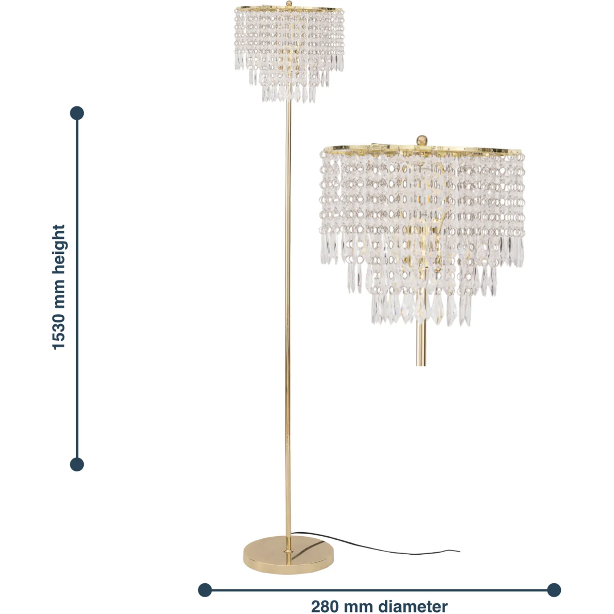 Cascada Floor Lamp - Polished Gold Plate And Clear Acrylic – image 8