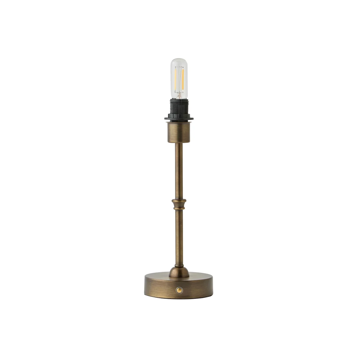 Lowe Metal Portable Rechargeable Table Lamp Base Only - Matte Black - Brushed Brass – image 1