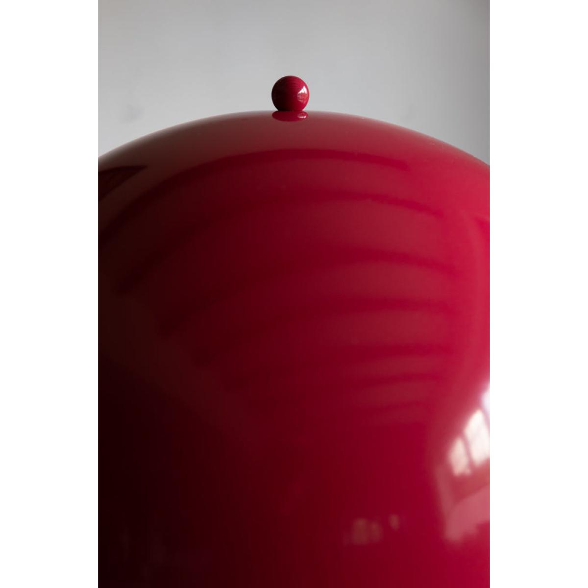 Raspberry Red Wavy Retro Floor Light – image 2