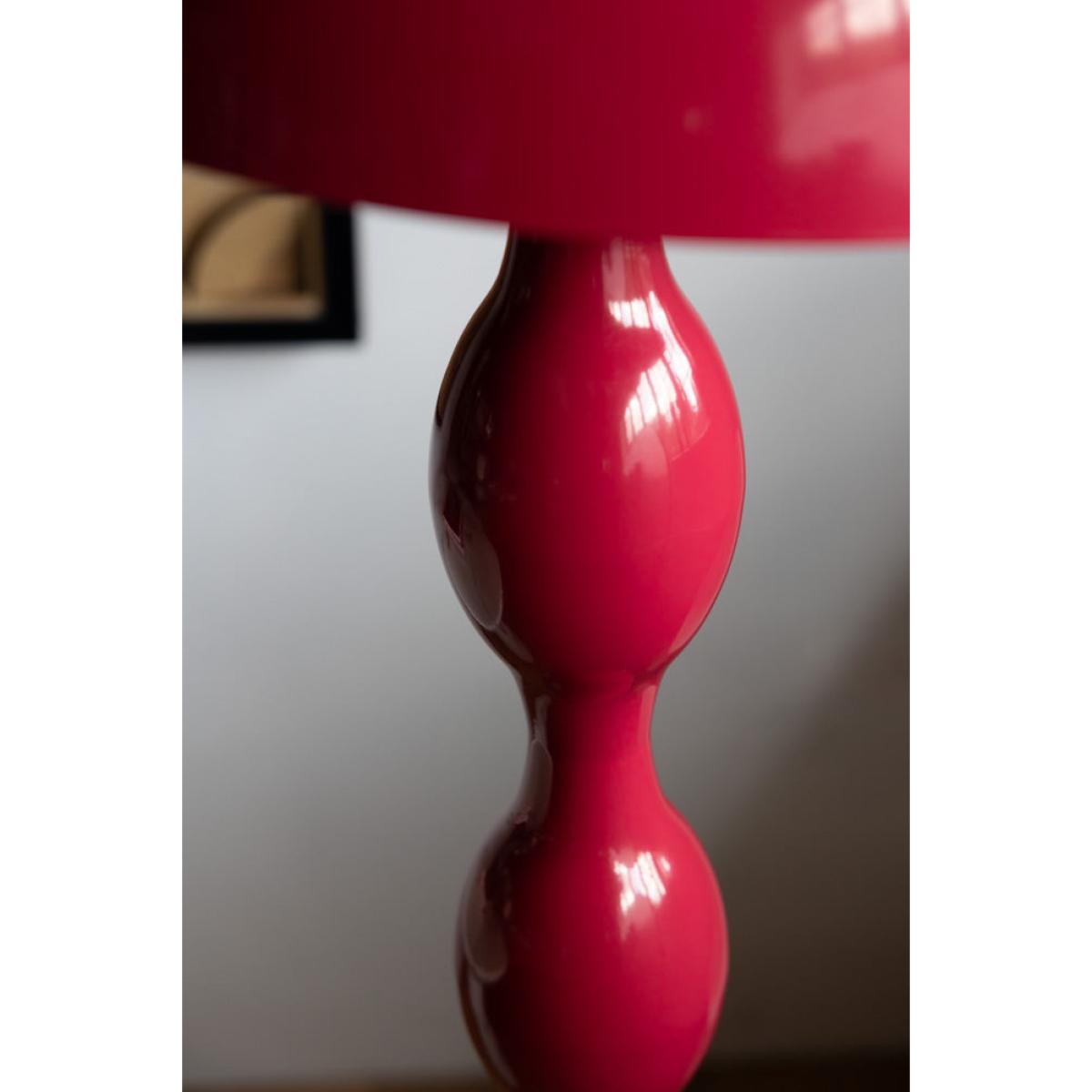 Raspberry Red Wavy Retro Floor Light – image 3