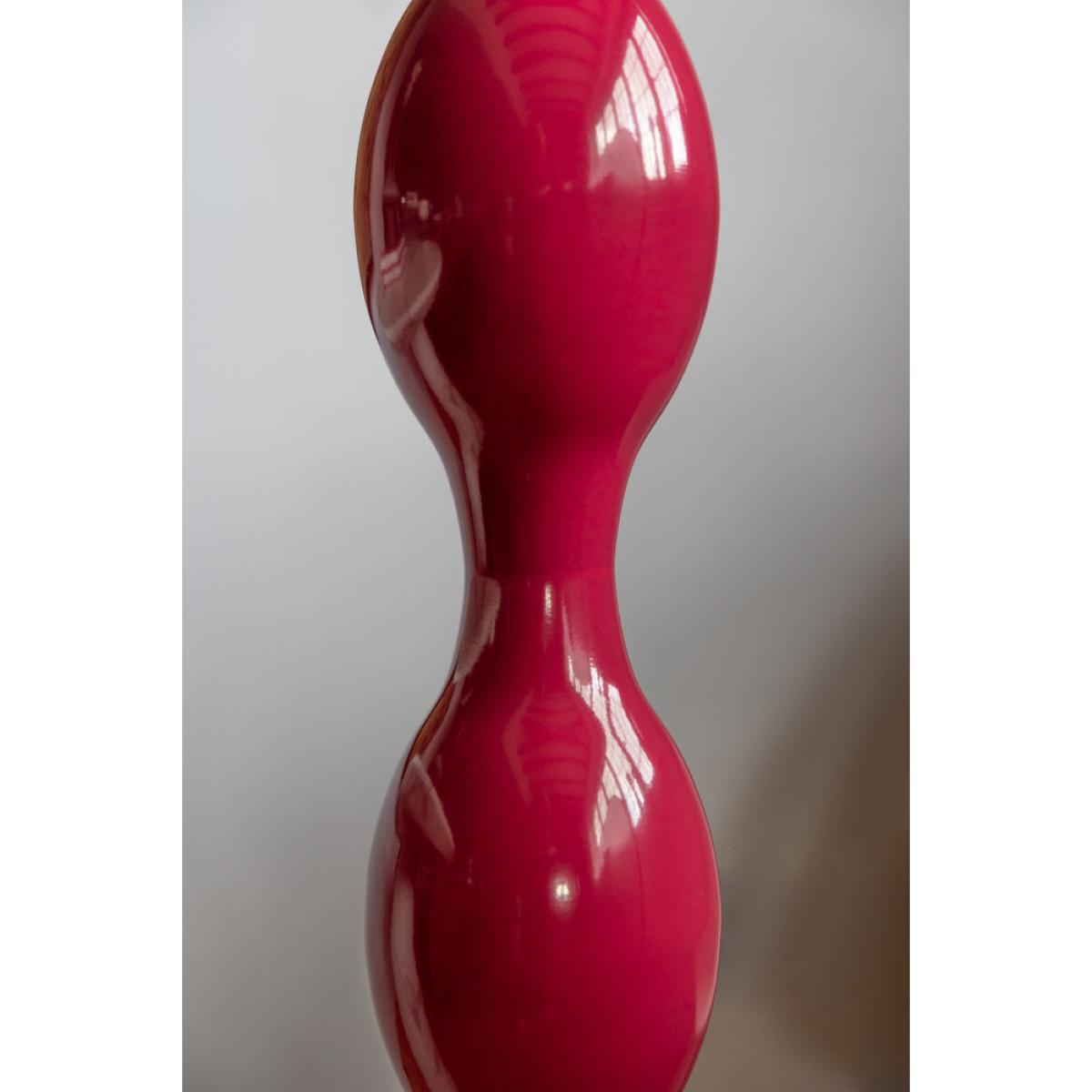 Raspberry Red Wavy Retro Floor Light – image 5