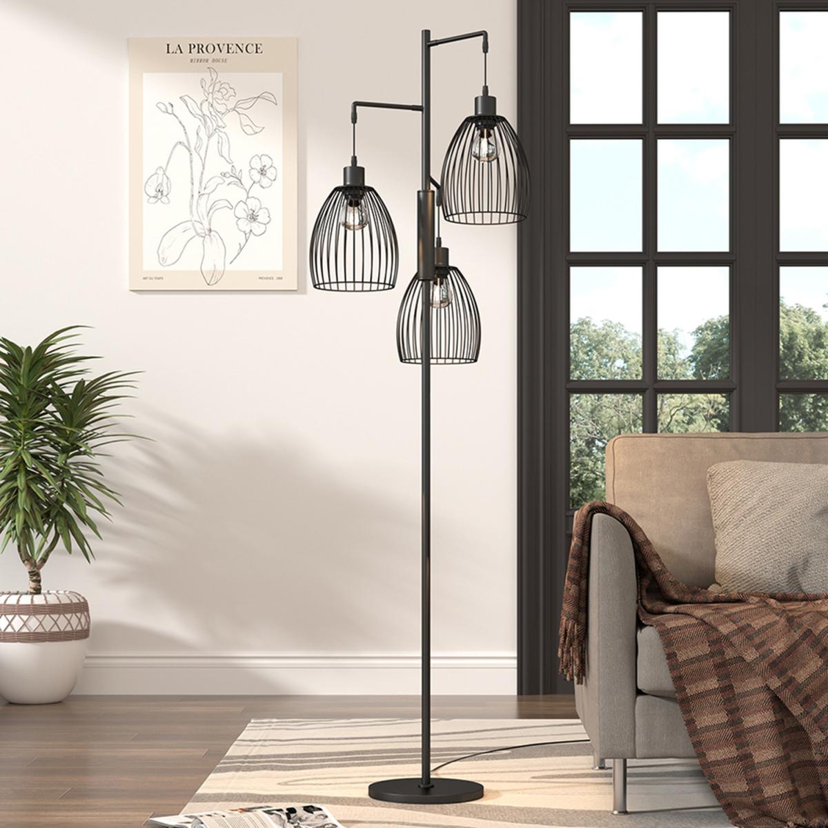 Lifeideas 3-Head Irregular Shade Floor Lamp - Black
