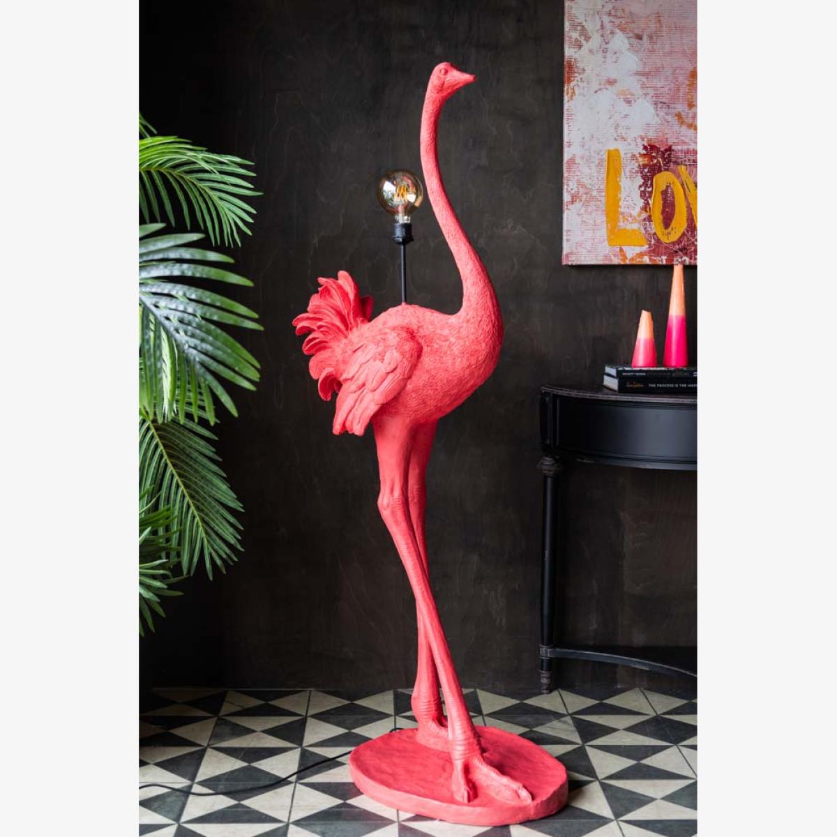 Fabulous Pink Ostrich Floor Lamp – image 1