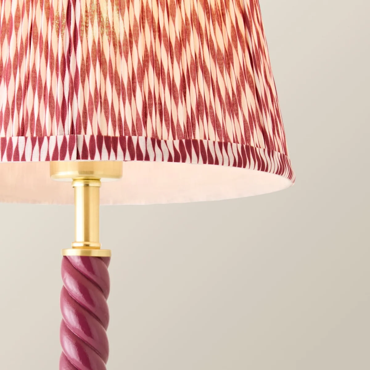 Amara Pink Twist Table Lamp - Chevron Pleat Shade / No - Pink – image 6