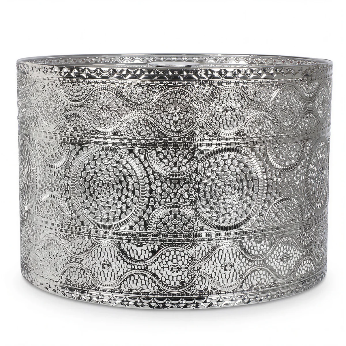 Ceiling Light Shade Moroccan Style Chrome Pendant Shade Lamp Decor - Silver – image 2