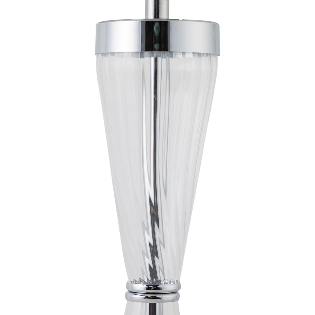 Chrome Plate Table Touch Light With White Cotton Fabric Shade - Chrome & White – image 3