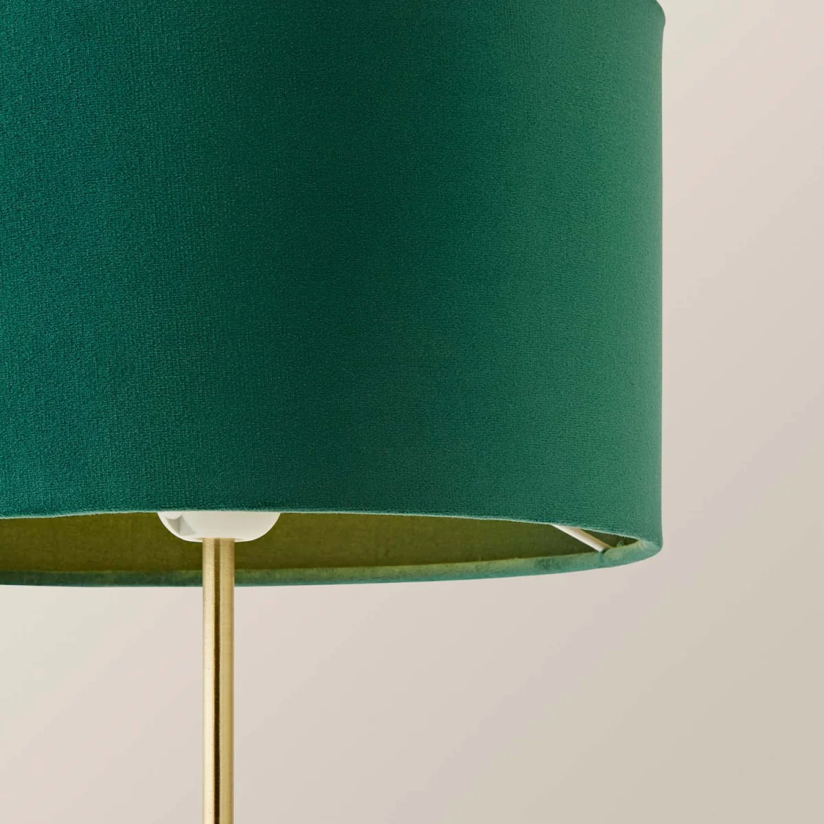 Charlie Brushed Chrome Table Lamp with Velvet Shade - Forest Green – image 6