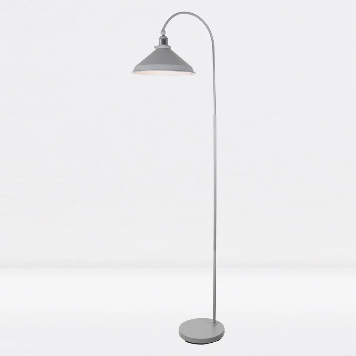 Maxwell Floor Reading Lamp - Flint Grey With Polished Chrome Plate Detail – image 3