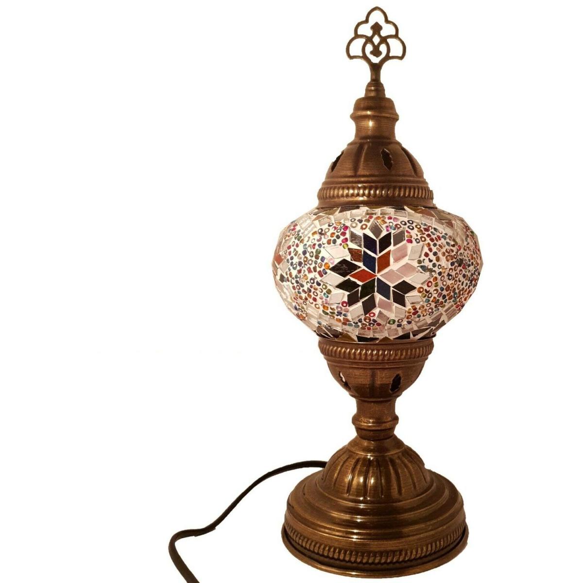 Turkish Moroccan Table Desk Lamp Mosaic Glass CE - Style -23 - Yellow – image 3