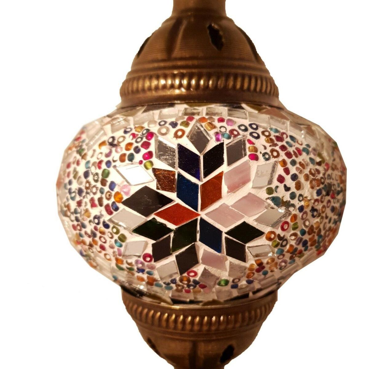Turkish Moroccan Table Desk Lamp Mosaic Glass CE - Style -23 - Yellow – image 4