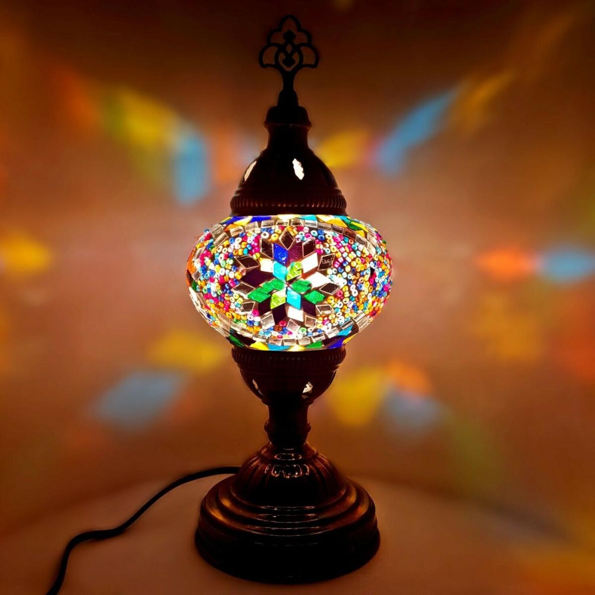 Turkish Moroccan Table Desk Lamp Mosaic Glass CE - Style -23 - Yellow – image 1
