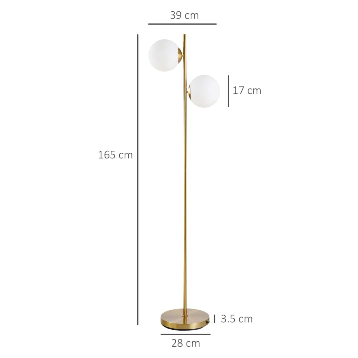 Laralima 2-Light Gold Tree Floor Lamp with Globe Shades – image 10