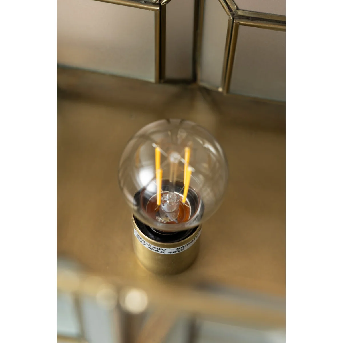 Gold Geometric Glass Table Lamp – image 5