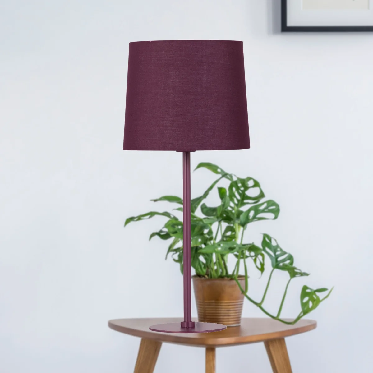 Colours Burgundy 40cm Table Lamp With Fabric Shade - Burgundy & Burgundy – image 3