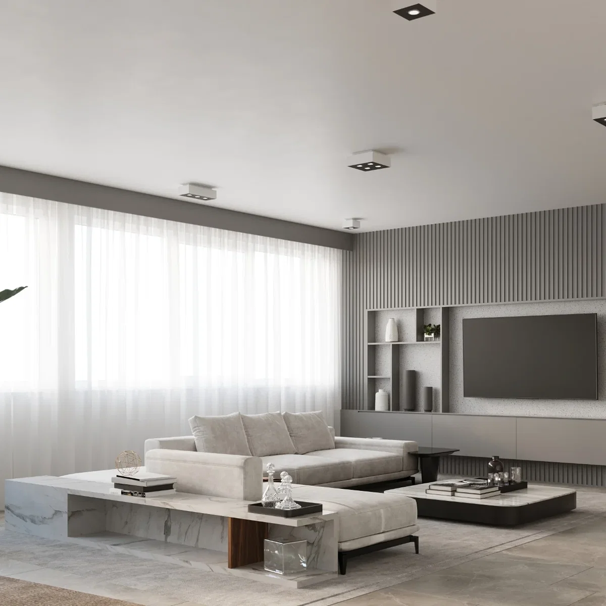 Ceiling lamp MONO 4 white - White black – image 4