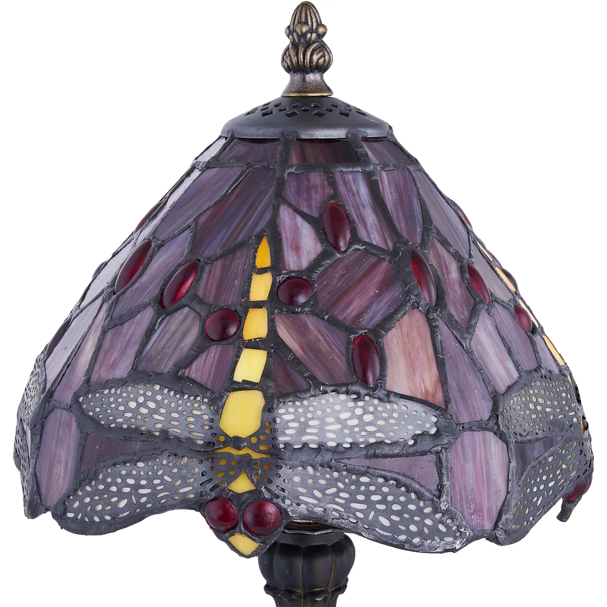 Set Of 2 Lysa Table Lamp With Shades - Antique Brass And Tiffany Decorated Glass – image 5